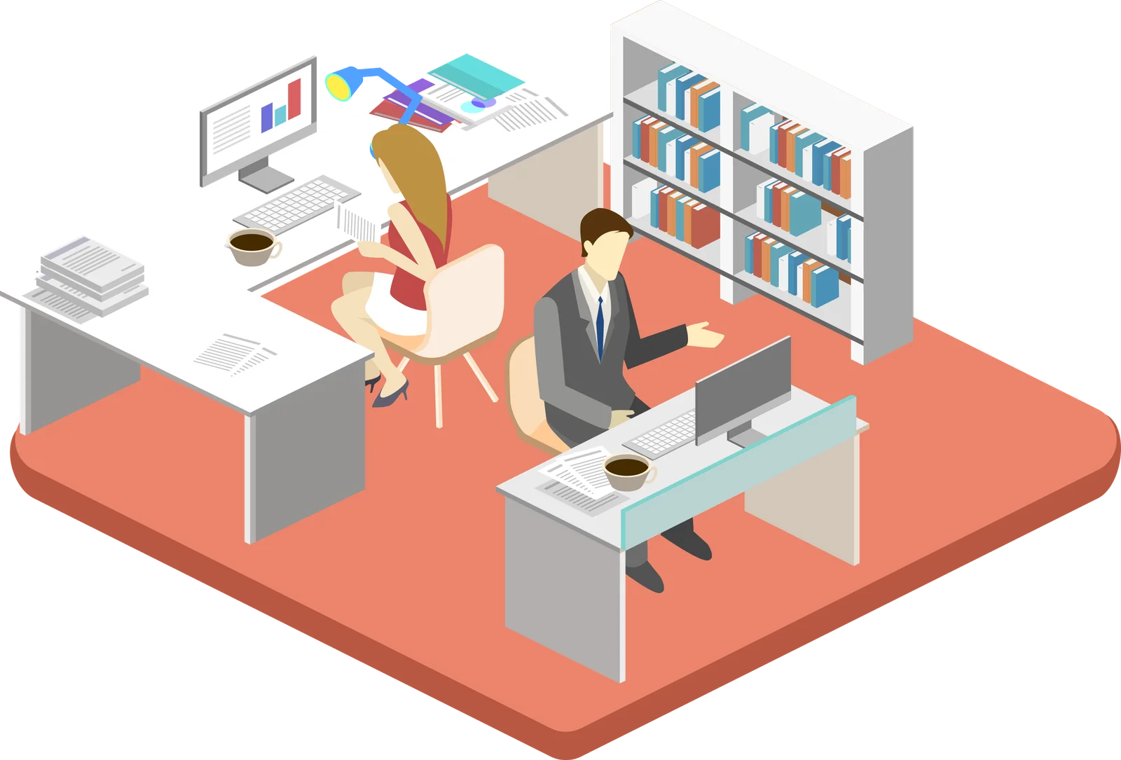 Illustration of the Anbosoft team at work