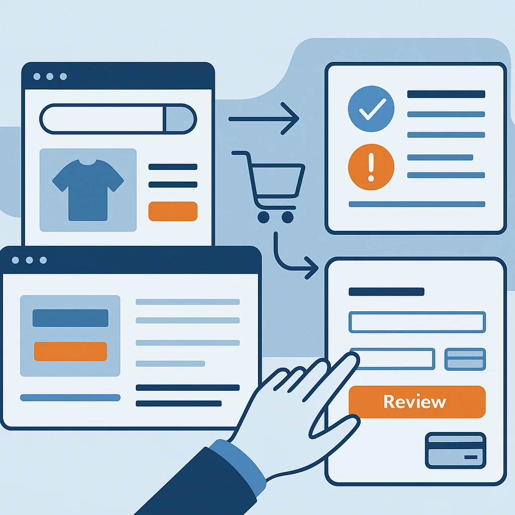 Illustration accompanying: Beyond Speed Metrics: QA Strategies to Keep Ecommerce Checkouts Stable Under Real‑World Traffic