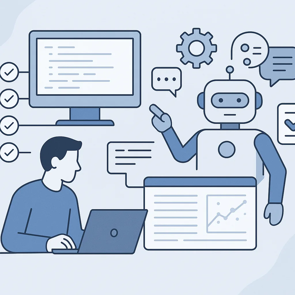 Illustration accompanying: What Is AI Quality Assurance? A Practical Guide for Software Teams